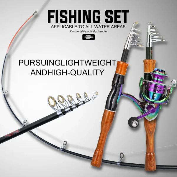 Sougayilang Telescopic Fishing Rod Reel Set 1.6m Carbon Fiber Spinning Rod and 1000~3000 Series Spinning Reel Max Drag 8Kg Pesca - Image 4