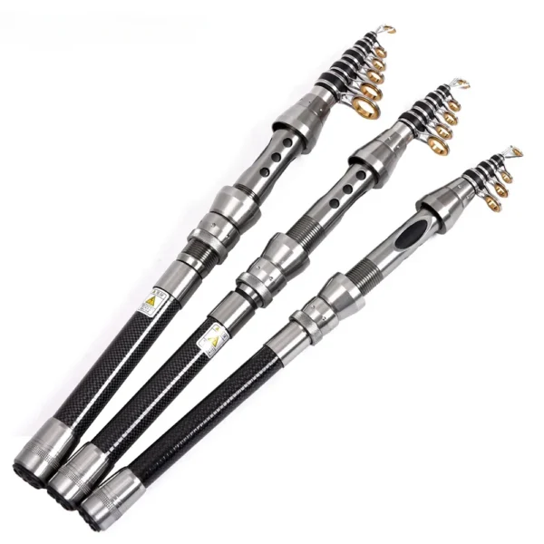Powerful Spinning Fishing Rod and Reel Combo 1.5-2.4m Telescopic Carp Fishing Pole Spinning Reel With Fishing Line Hook Bell Kit - Image 2