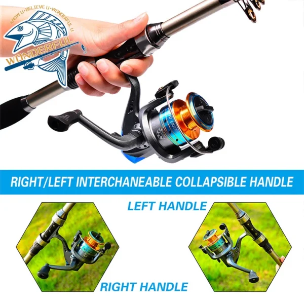 In Stock Portable 1.8m Carbon Fiber Hard Long Casting Big Game Travel Sea Fishing Spinning Rod Reel Combo With Lures Line - Image 4