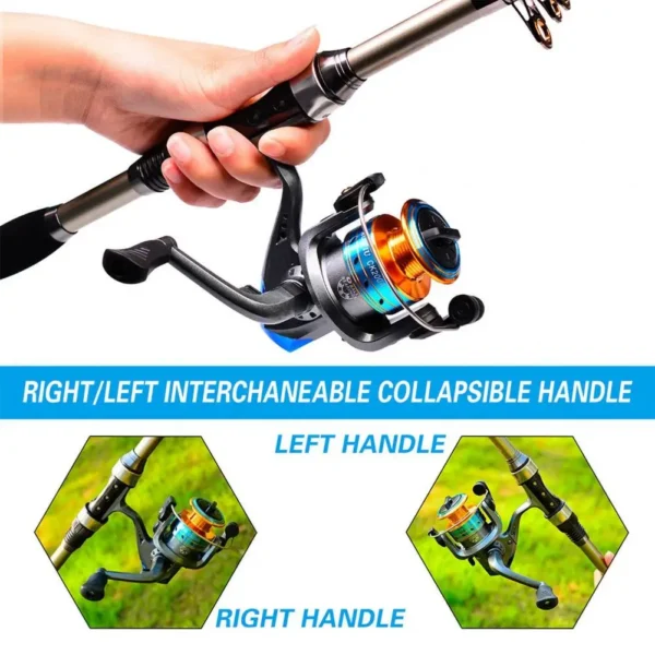 Fishing Tackle Kit Casting Rod Multiuse Carbon Fiber Fishing Line Lure Bag Hooks Full Set for Outdoor - Image 3