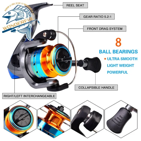 In Stock Portable 1.8m Carbon Fiber Hard Long Casting Big Game Travel Sea Fishing Spinning Rod Reel Combo With Lures Line - Image 2