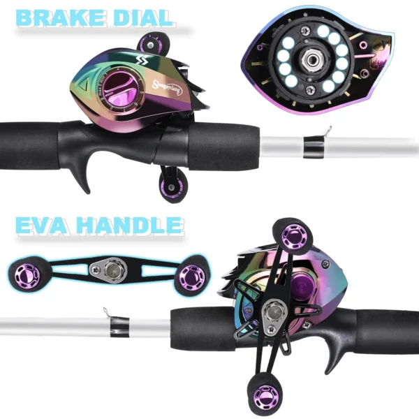 Sougayilang 1.98M Casting Fishing Set Carbon Telescopic Fishing Rod Combo Baitcasting Reel Feeder Kit Travel Pole Bass for Carp - Image 5