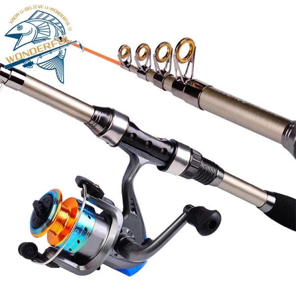 In Stock Portable 1.8m Carbon Fiber Hard Long Casting Big Game Travel Sea Fishing Spinning Rod Reel Combo With Lures Line - Image 6
