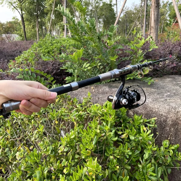 Powerful Spinning Fishing Rod and Reel Combo 1.5-2.4m Telescopic Carp Fishing Pole Spinning Reel With Fishing Line Hook Bell Kit - Image 6