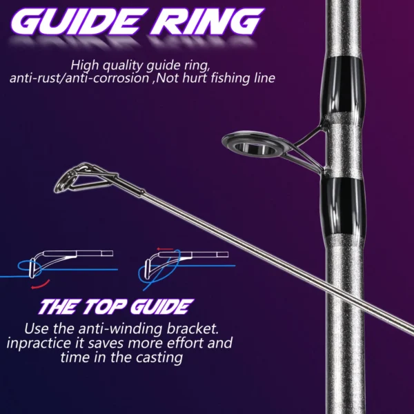 Sougayilang Fishing Rod Combo 1.7m Carbon Fiber Casting Rod and Baitcasting Reel with Free Pe Line As Gift Max Drag 8kg for Bass - Image 4