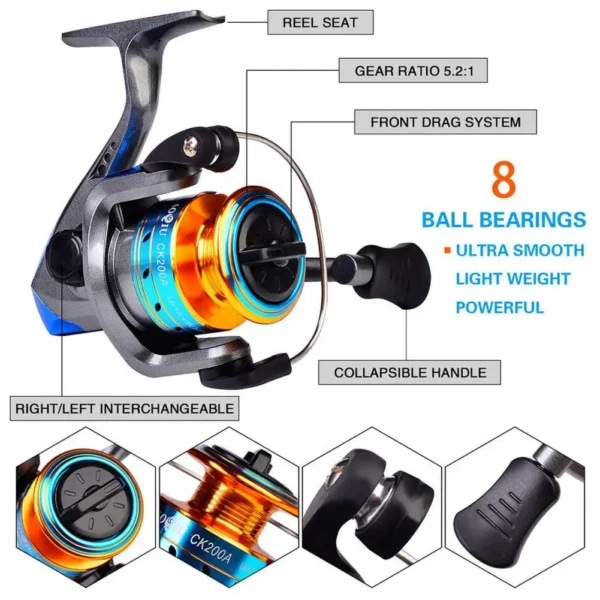 Fishing Tackle Kit Casting Rod Multiuse Carbon Fiber Fishing Line Lure Bag Hooks Full Set for Outdoor - Image 2