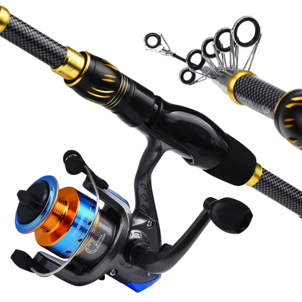PROBEROS 1.5m-2.4m Fishing Rod and Reel Combo Kit Spinning Fishing Reel and Spinning Rods Fishing Line Lure Bag Hooks Full Set - Image 6