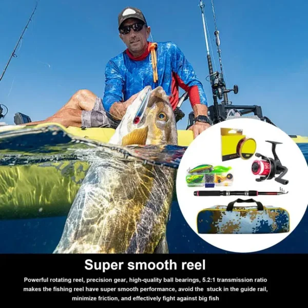 Travel Fishing Rod Portable Fishing Tools Pole And Reel Combo Telescopic Fishing Rod Kit With Storage Bag Lightweight Fishing - Image 4