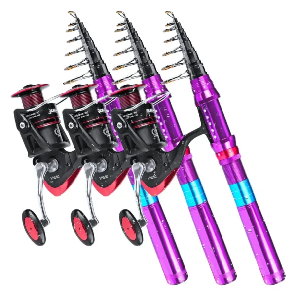 Telescopic Fishing Sea Rod Set and Reel Full Combo Kit Spinning Fishing Reel Tackle Pole Suit with Fishing Lure Bag Gift - Image 2