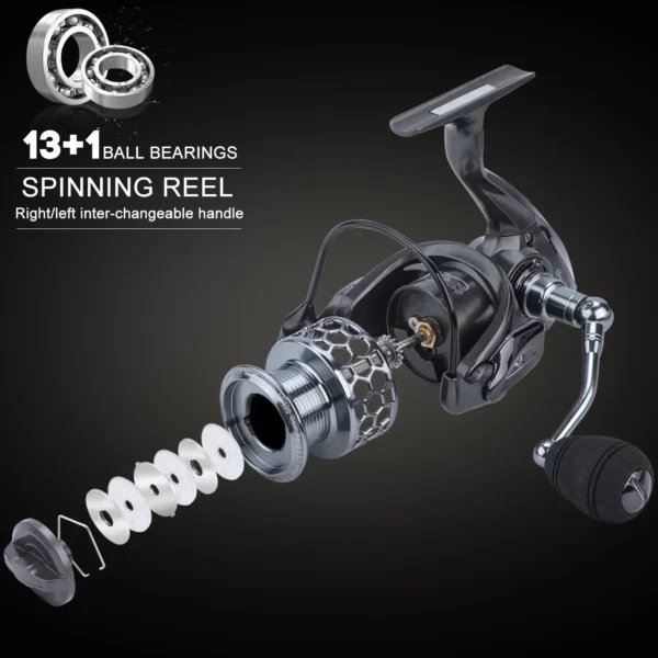 Sougayilang Fishing Rod and Reel Combo Telescopic Fishing Rod Spinning Reel Max Drag 20Kg for Saltwater Freshwater Beach Fishing - Image 4