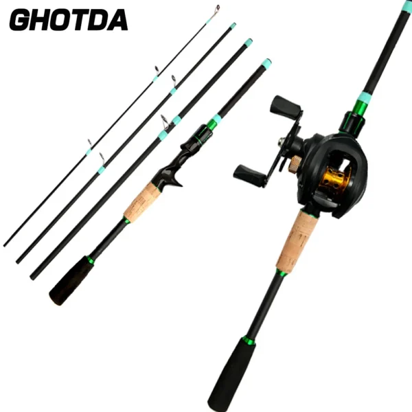 Fishing Rod Reel Kit 1.8/2.1m 4/5 Section Casting Ultralight Pole 7.2:1/5.2:1 Gear Ratio Reel Max 8kg Freshwater Line WT.4-10LBS